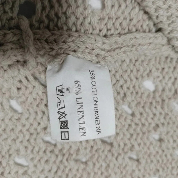 Unbranded Linen Blend 1/2 Sleeves Knit Cardigan  Tie  Side  Sz XL - Picture 9 of 9